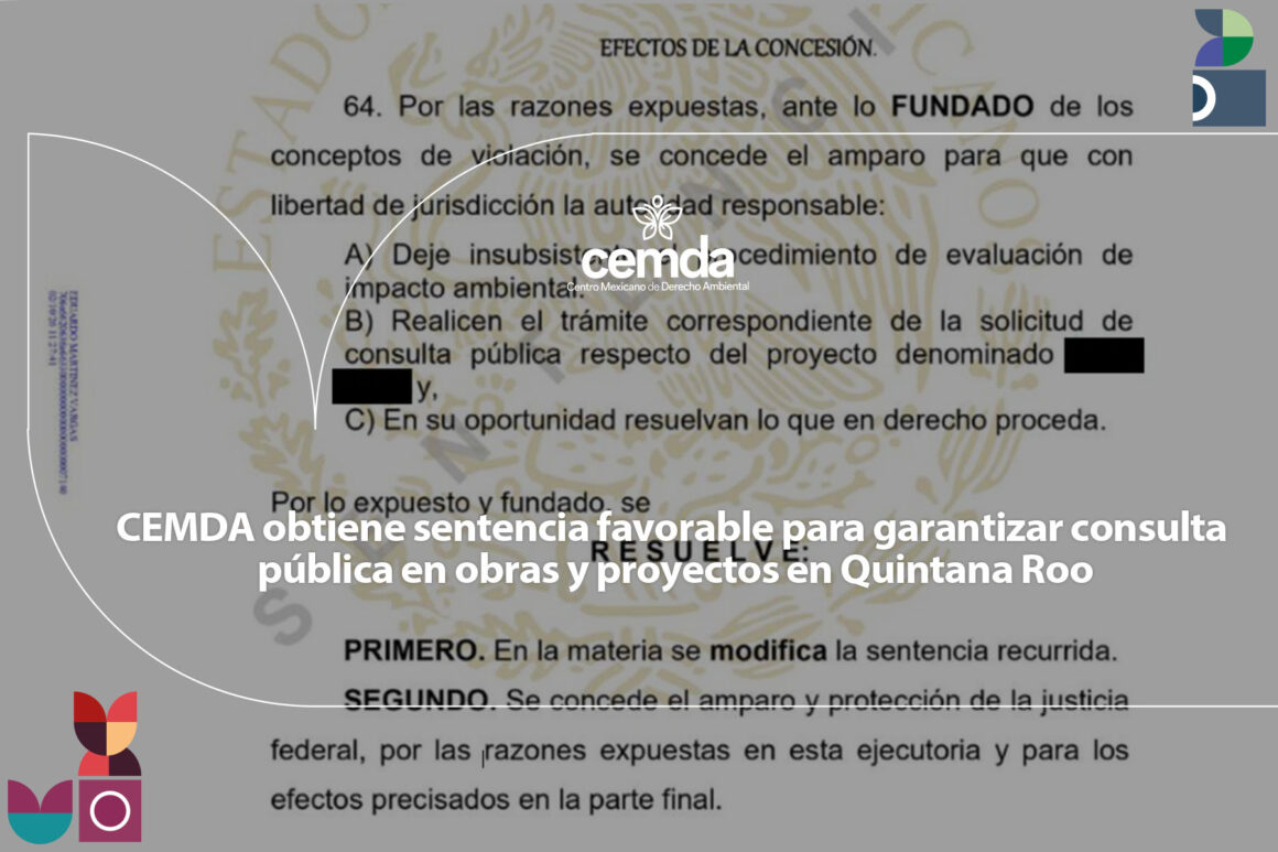 CEMDA obtiene sentencia favorable para garantizar consulta pública en obras y proyectos en Quintana Roo